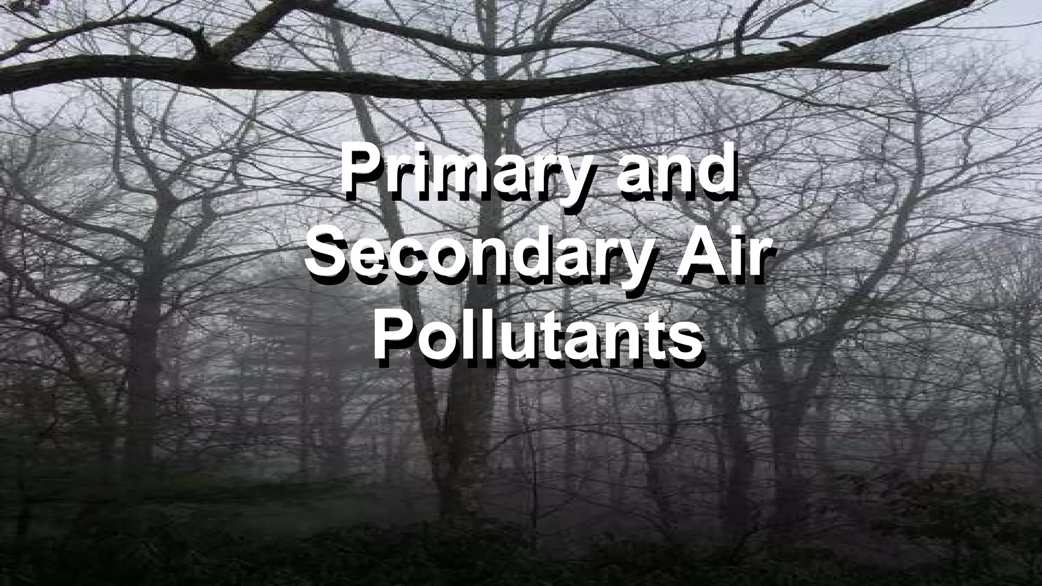 Primary and
Secondary Air
Pollutants

 