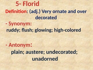 Unit 11 set A.pptx vocabulary ppt for grade 11 | PPTX