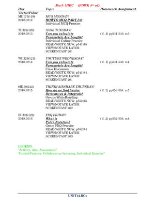 Math 5HBC (FDWK 4th ed)
Day Topic Homework Assignment
UNIT12.BCs
Vector/Polar:
MIII27(119) MCQ MONDAY!
2018.0312 HOWTO MCQ...