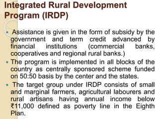 Integrated Rural Development Program Symbo Human Resource Poverty alleviation program of india | PPTX