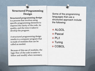 Unit 12 sec 2-programming design | PPTX