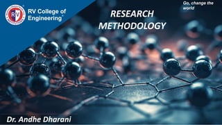 RV College of
Engineering
RESEARCH
METHODOLOGY
Dr. Andhe Dharani
Go, change the
world
 