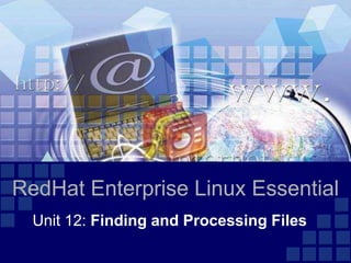 RedHat Enterprise Linux Essential
  Unit 12: Finding and Processing Files
 