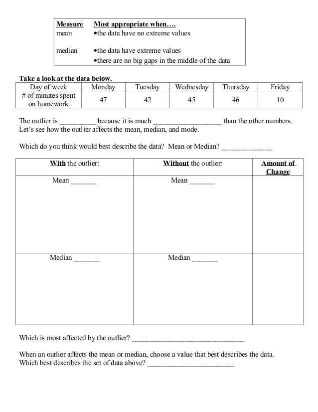 Unit 12 lesson 4 measures of center