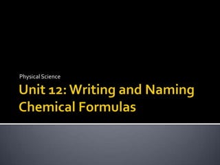 Unit 12: Writing and Naming Chemical Formulas Physical Science 