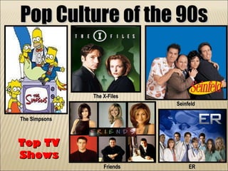 Pop Culture of the 90s Seinfeld Top TV Shows Friends The Simpsons The X-Files ER 