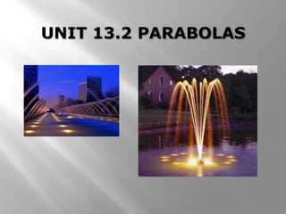 UNIT 13.2 PARABOLAS
 