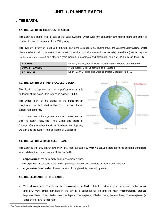 Unit 1 Planet Earth