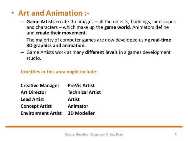 animation job descriptions