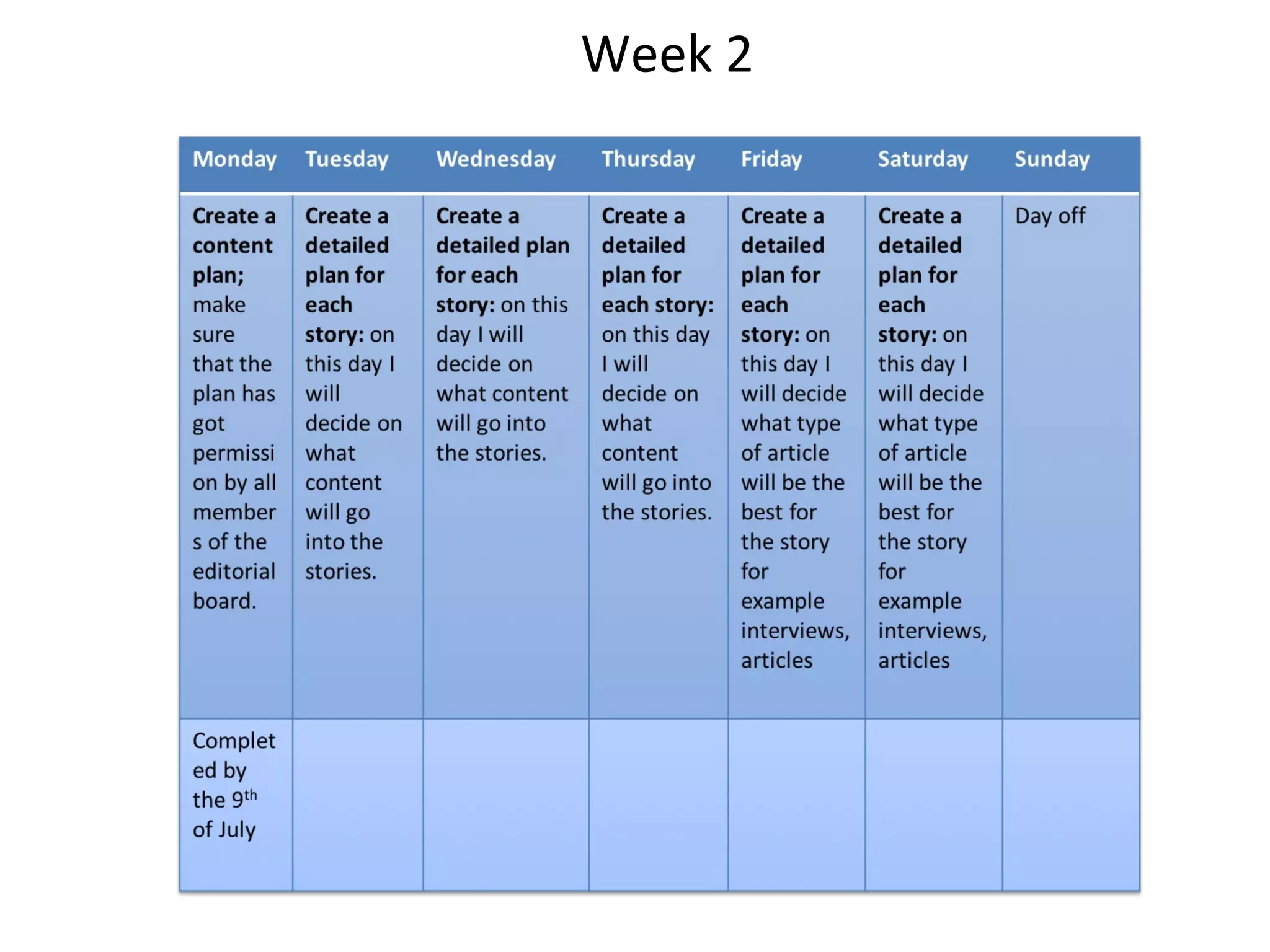 Week 2
 