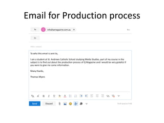 Email for Production process
 