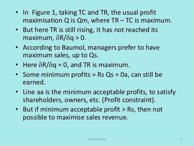 Baumol’s theory of sales maximisation