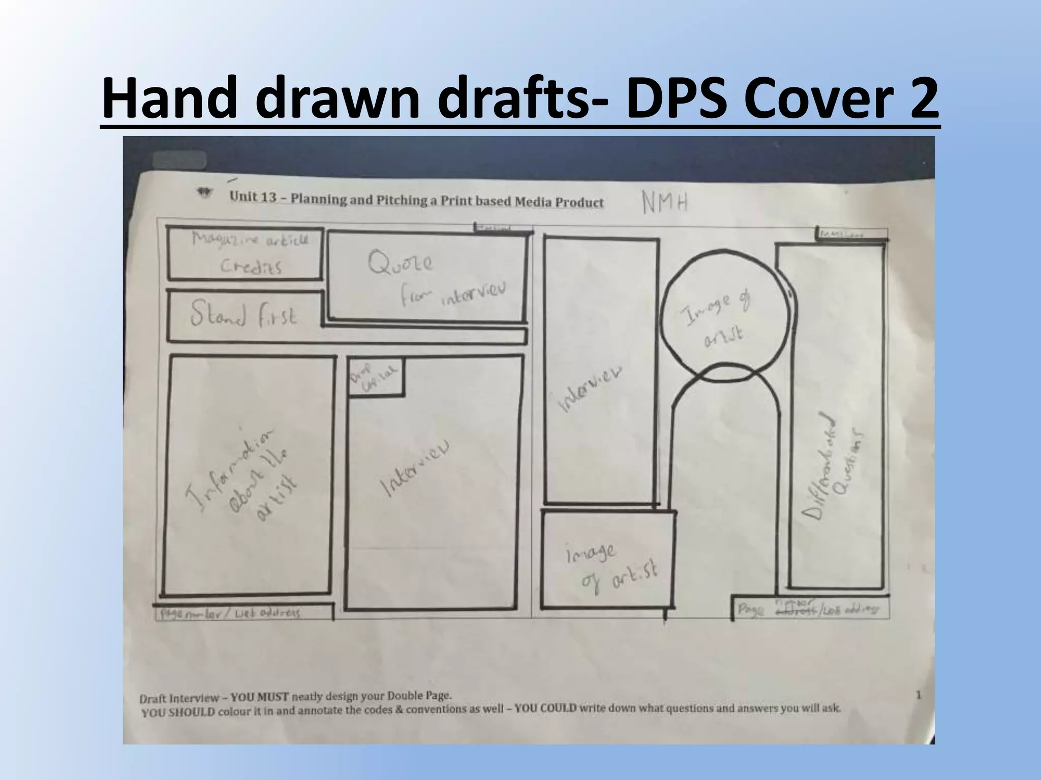 Hand drawn drafts- DPS Cover 2
 