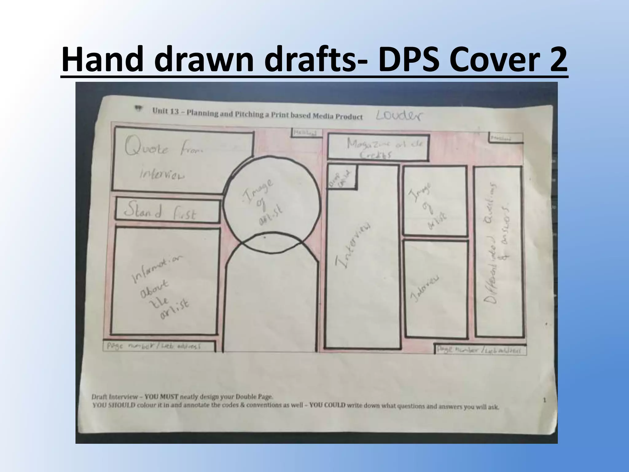 Hand drawn drafts- DPS Cover 2
 
