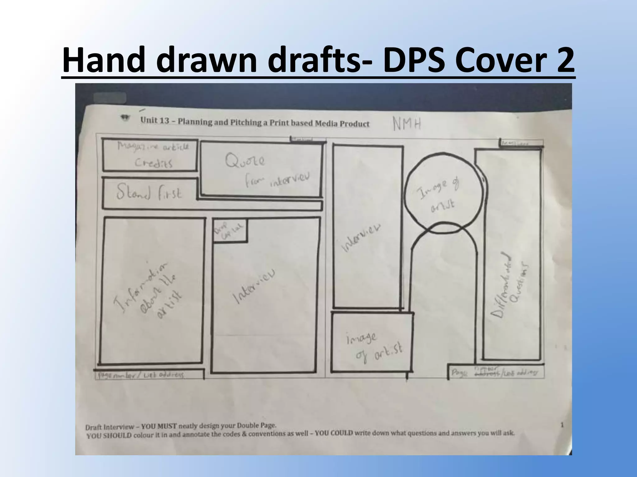 Hand drawn drafts- DPS Cover 2
 