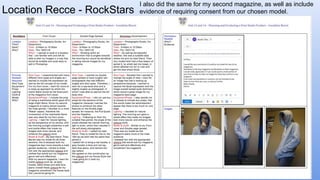 Location Recce - RockStars
I also did the same for my second magazine, as well as include
evidence of requiring consent from our chosen model.
 