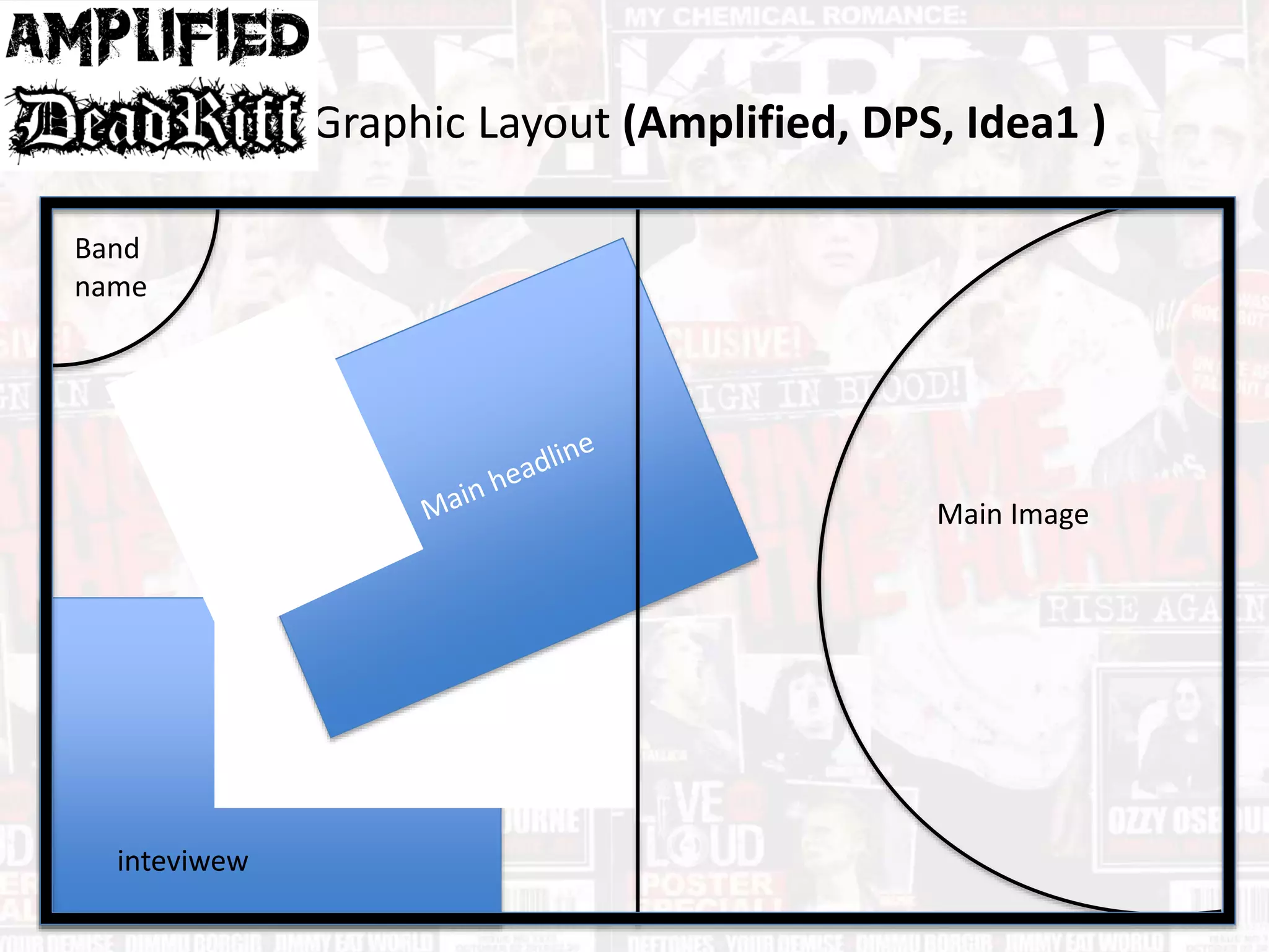 Graphic Layout (Amplified, DPS, Idea1 )
Band
name
Main Image
inteviwew
 