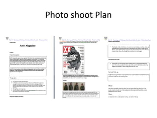 Photo shoot Plan
 