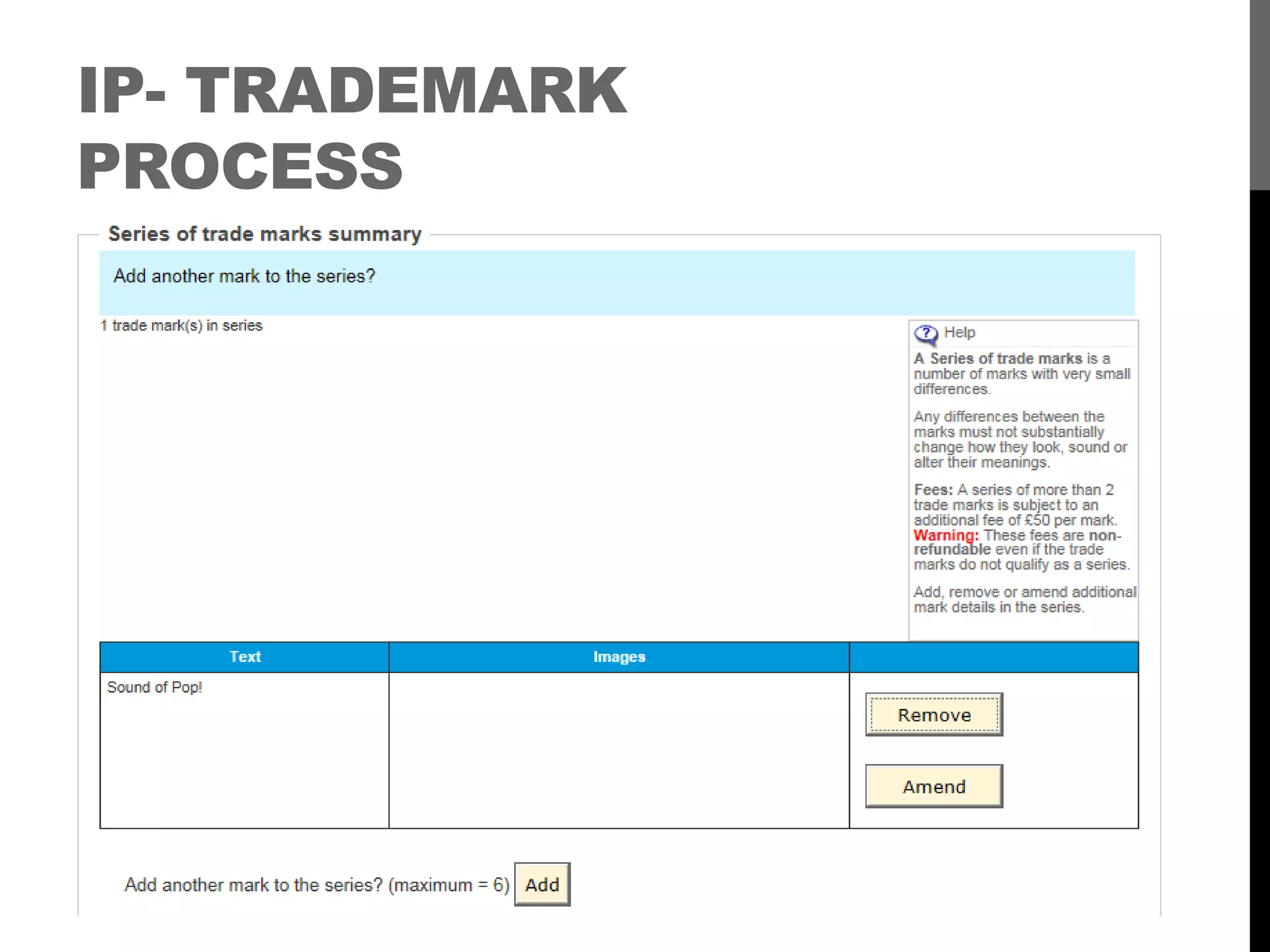 IP- TRADEMARK
PROCESS
 