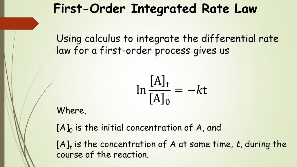 Chem 2 Chemical IV The FirstOrder Integrated Rate Law