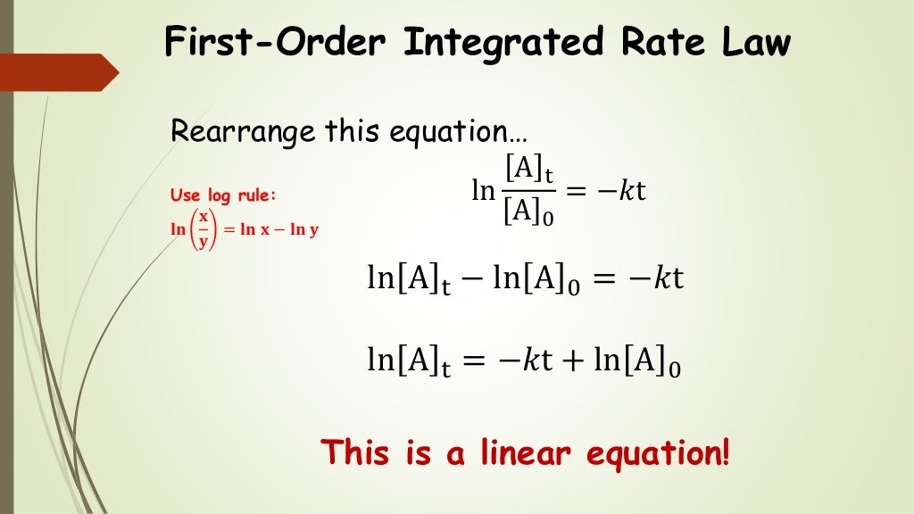 Chem 2 Chemical IV The FirstOrder Integrated Rate Law