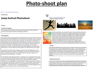 Photo-shoot plan
 