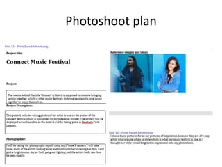 Photoshoot plan
 