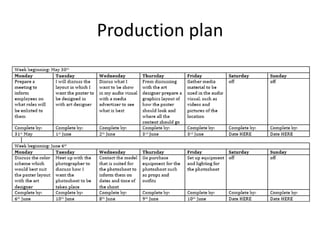 Production plan
 