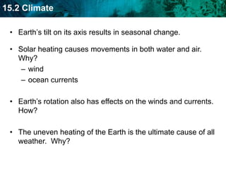 90  NpolartemperatetropicaltemperatepolarThe angle of the Sun’s rays determine an area’s climate.