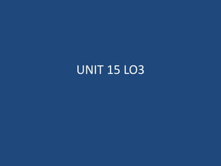 UNIT 15 LO3
 