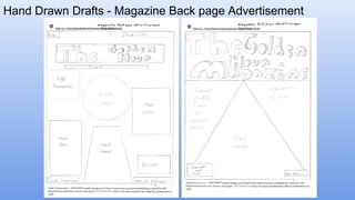 Hand Drawn Drafts - Magazine Back page Advertisement
 