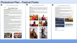 Photoshoot Plan - Festival Poster
 