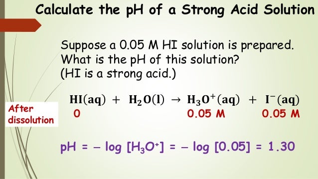 Chem 2 Acid Base Equilibria Iv Calculating The Ph Of Strong Acids