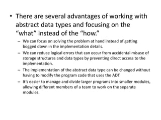 Unit 1 abstract data types | PPTX