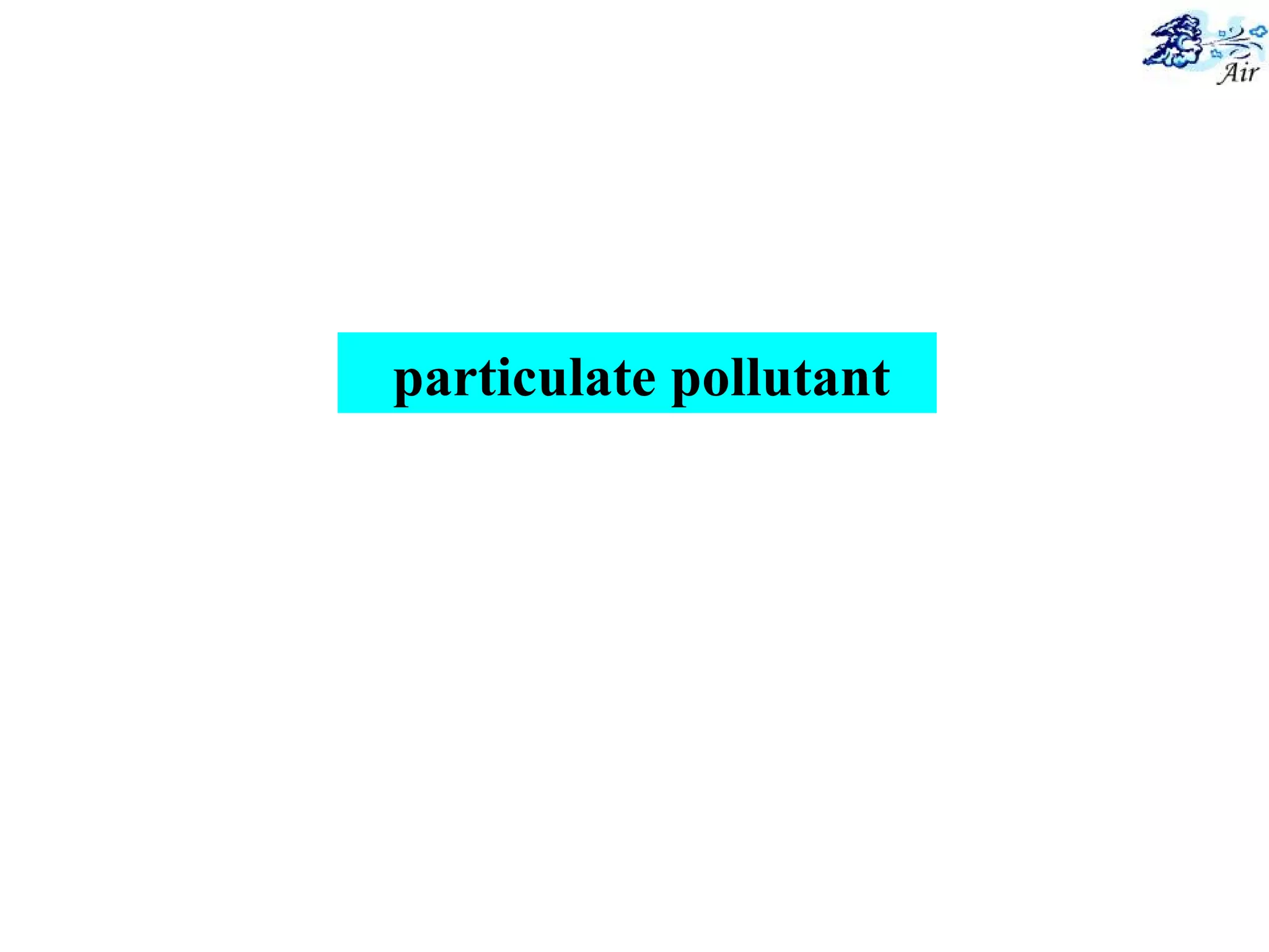 particulate pollutant
 