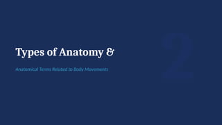 2
Types of Anatomy &
Anatomical Terms Related to Body Movements
 