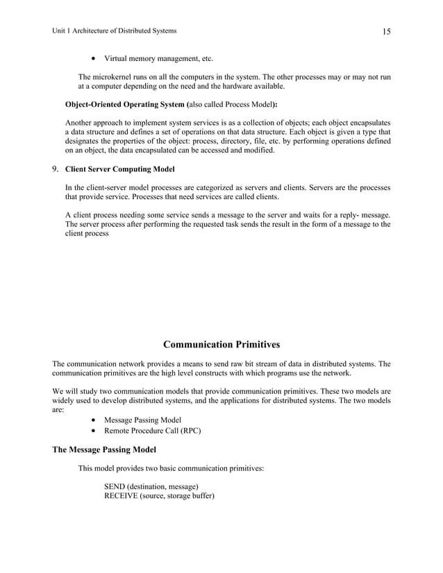 Unit 1 architecture of distributed systems | DOC