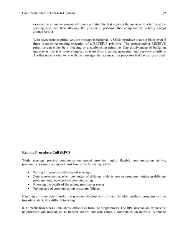 Unit 1 architecture of distributed systems | DOC