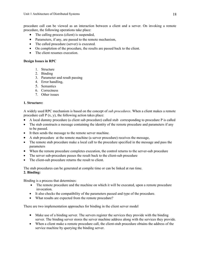 Unit 1 architecture of distributed systems | DOC image.