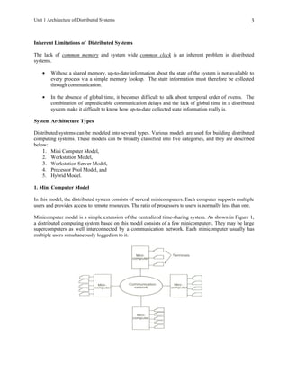 Unit 1 architecture of distributed systems | DOC