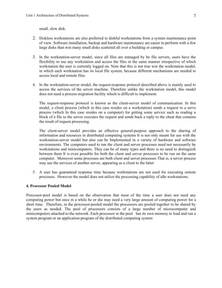 Unit 1 architecture of distributed systems | DOC