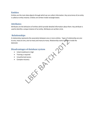 Unit 1 basic concepts of DBMS | PDF