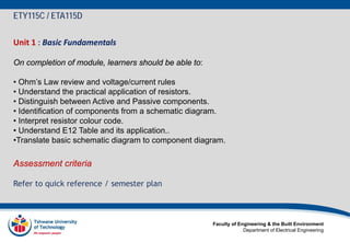 Fundamentals of Electrical Engineering: Resistors, Components, and ...
