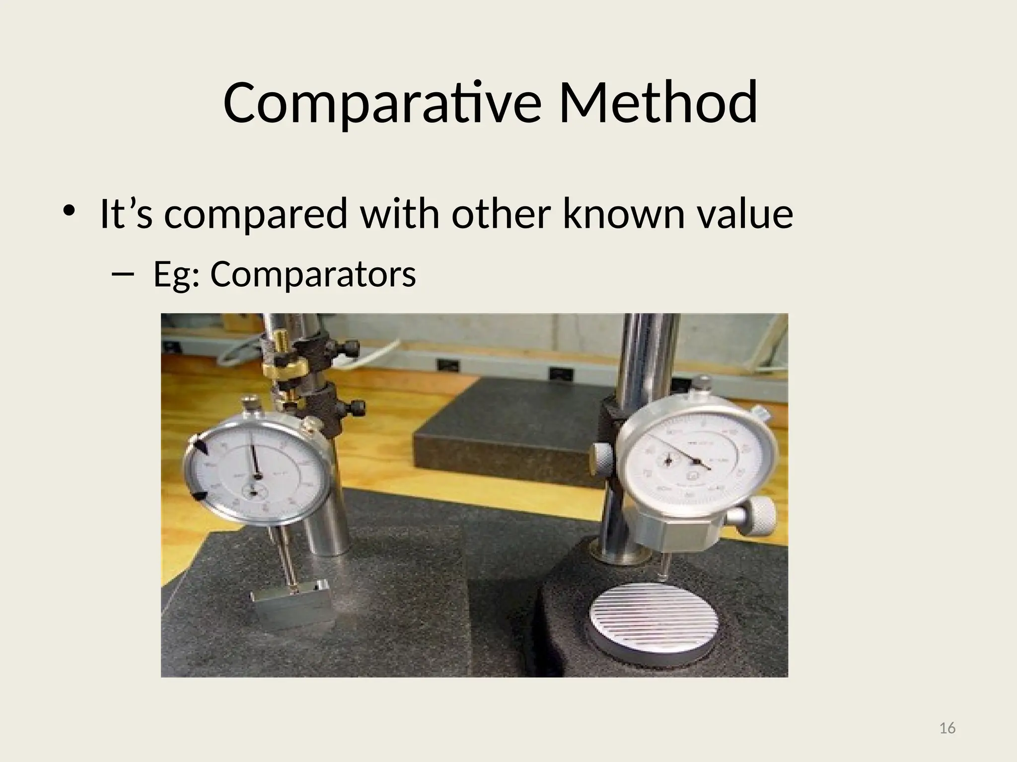 Comparative Method
• It’s compared with other known value
– Eg: Comparators
16
 