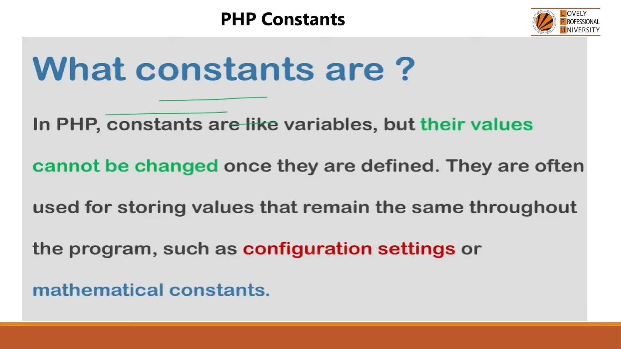 PHP Constants
 
