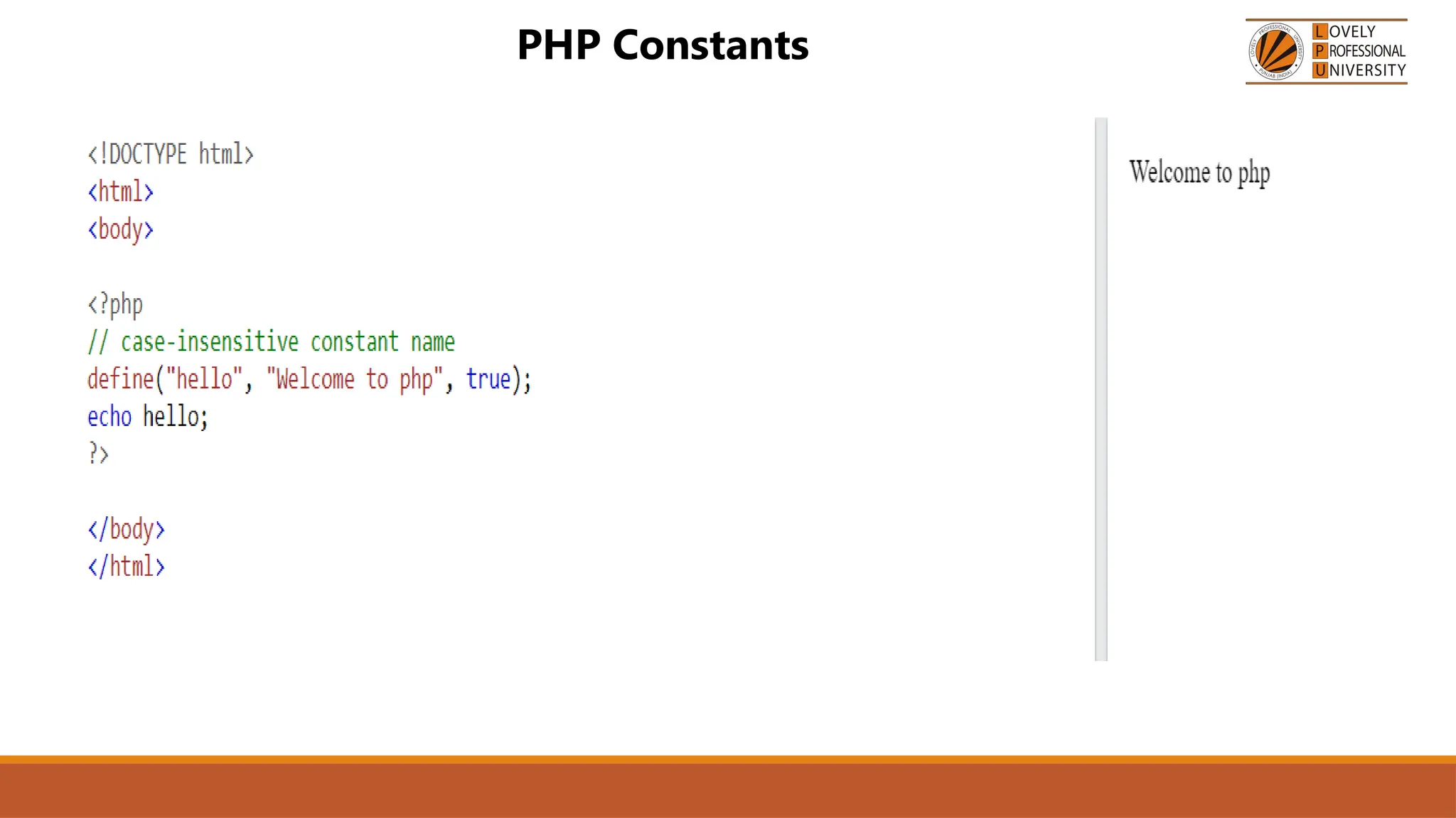 PHP Constants
 