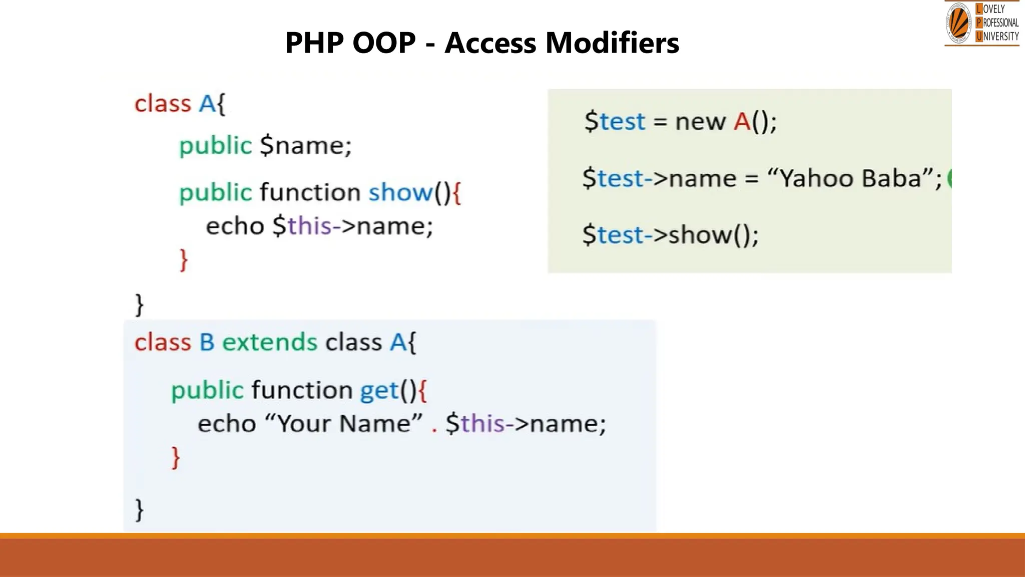 PHP OOP - Access Modifiers
 
