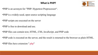 introduction to php and its uses in daily | PPTX