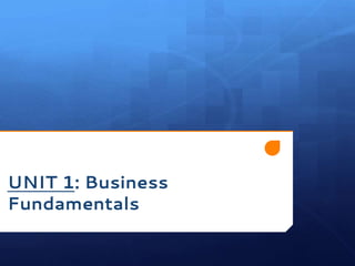 UNIT 1: Business
Fundamentals
 