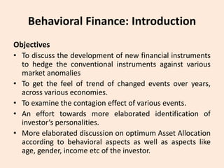 Unit 1 behavioural finance to send